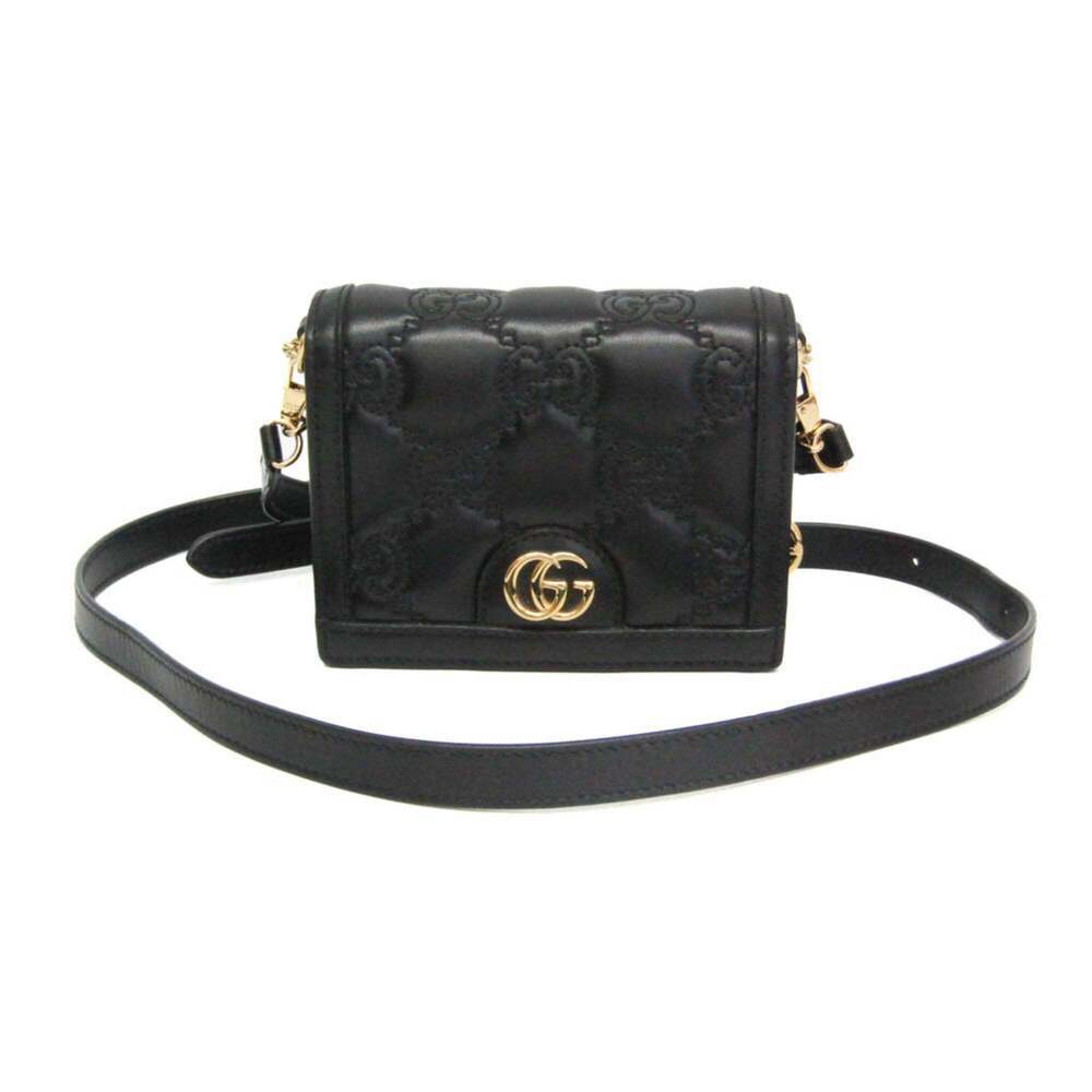 GUCCI Black Leather Shoulder Bag